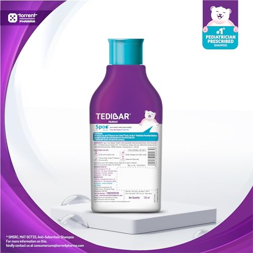 Spoo Shampoo No-Tear Formula Baby Shampoo 125Ml From Tedibar Family | Gentle On Scalp | No. 1 Pediatrician Prescribed Anti Seborrheic Shampoo* - By Torrent Pharma