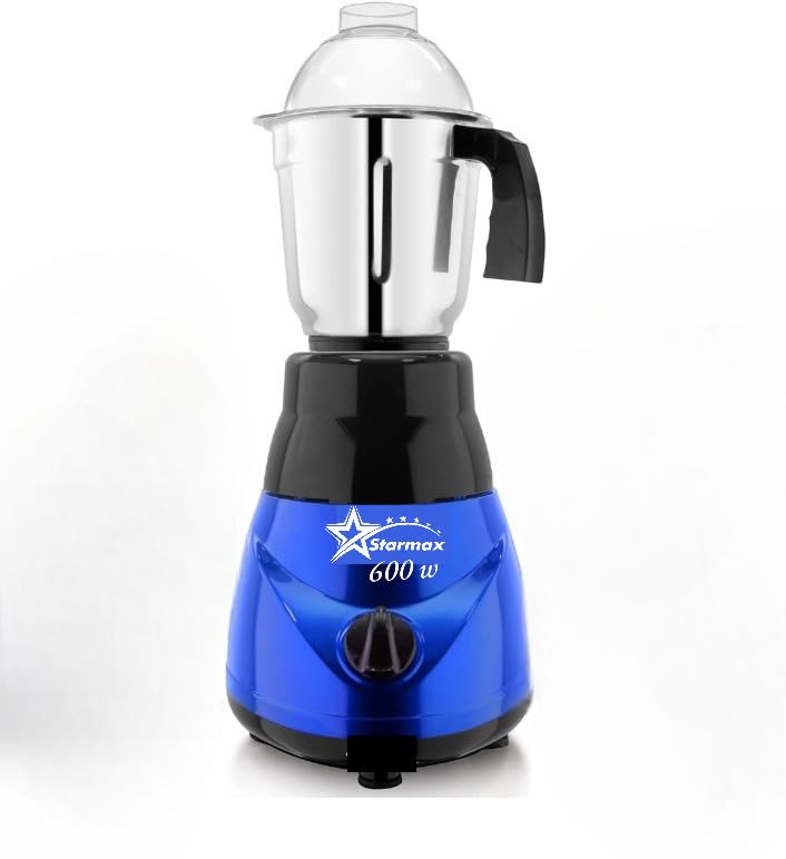 Starmax Powerful ABS Plastic Body Brezza 600 Mixer Grinder (1 Jar, Blue Black)