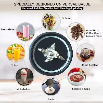 Best Performer 550 Watt Fusion Copa Premium With 3 Stainless Steel Jars