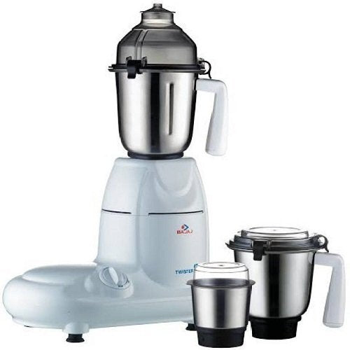 Bajaj Twister Mixer Grinder, 750W, 3 Jars (White)