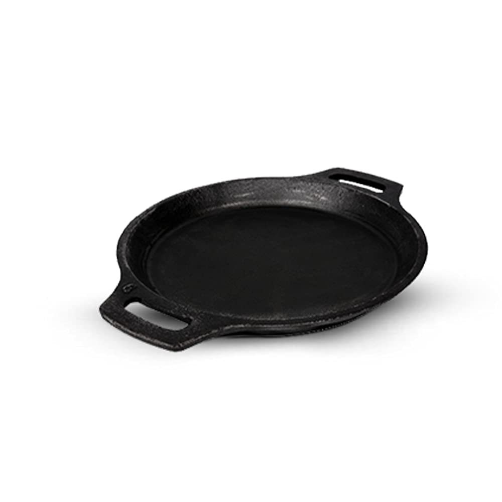 The Indus Valley Preseasoned Cast Iron Fish Fry Pan With Double Handle| Medium 22.4Cm/ 8.8Inch, 1.5Kg | Induction Friendly | Nonstick Fish Fry Pan, 100% Pure & Toxin Free, No Chemical Coating, Black