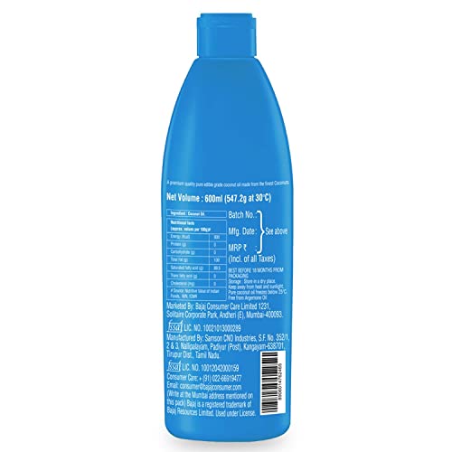 Bajaj 100% Pure Coconut Oil 600 ml