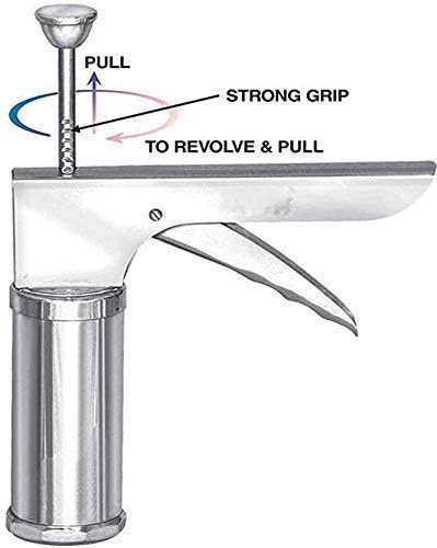 AMENDAS Chakali/Sev Sancha Stainless Steel, Kitchen Press with 15 Different Types of Jalies for Murukku Maker/Bhujiya Maker/Cookies/Namkeen/Noodles/Farsan Maker/Gathiya Maker