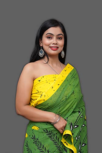 ANMOL FABRICS Women's Cotton Malmal Saree | Women Stylish Sadis | Printed Runing Blouse Piece | Sari Length 5.5 meter | Blouse Piece 1 m | Unstitched Blouse Material Free_Size_SAREE-MULTI_63