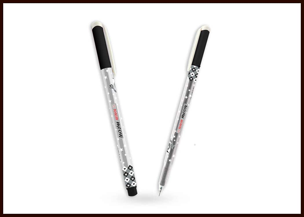 Totem Win Pens Meow Pens Pack of 100 Pens - 60 Blue & 40 Black