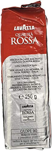 4x Lavazza Qualita Rossa Ground Coffee Pouch, (Pack of 4 - 250 g each)
