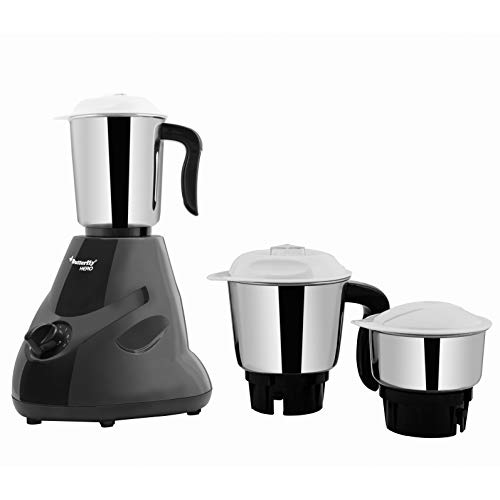 Butterfly Hero Mixer Grinder, 500W, 3 Jars (Grey)