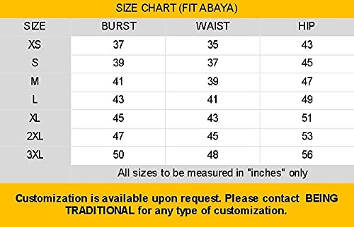 BT - Being Traditional Women’s Pleated Abaya Made in Nida Matte Fabric with Cuff Sleeves (3XL, Black)