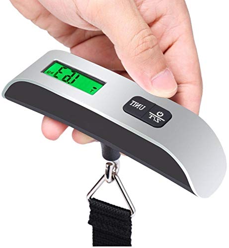 ADDCART Plastic 50 Kg Digital Luggage Scale with LCD Display Backlight Temperature Sensor and Tare Function Weighing Scale(Silver Color)