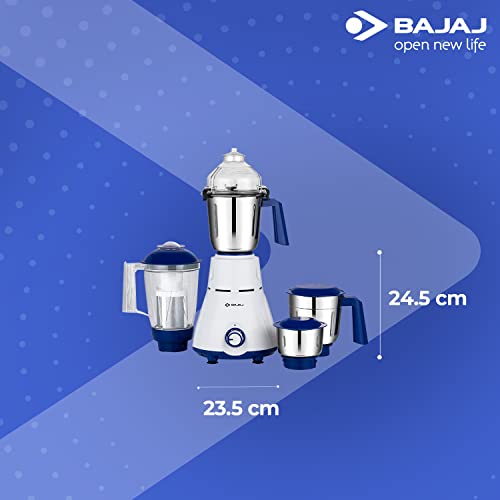 Bajaj Rex 750W Mixer Grinder with Nutri Pro Feature, 4 Jars, White