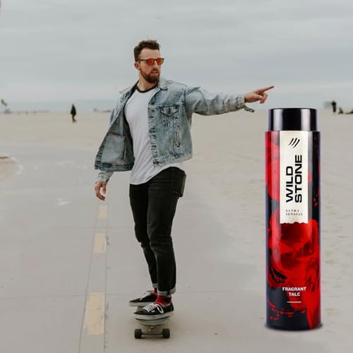 3x Wild Stone Ultra Sensual Talcum Powder for Men, 300 g each - Pack of 3