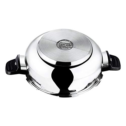 Vinod Stainless Steel Sandwich Bottom Magic Outer Lid Pressure Cooker, 3.5 Liter, Silver