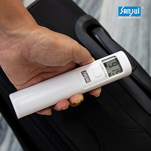 Sansui Battery-Free Portable Digital Luggage Scale with Metal Hook (50 kg, White)