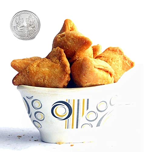 3x GHASITARAM'S  Farsan Samosa With Free Silver Plated Coin, 300 gm each - Pack of 3