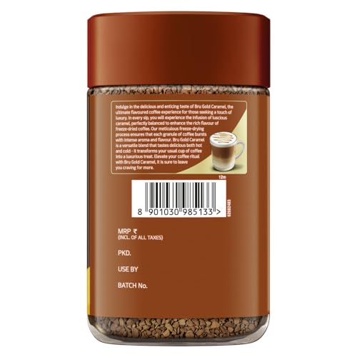 Bru Gold Vanilla 100gram | Premium Freeze Dried Coffee | Aromatic Flavoured Instant Coffee | Makes 80 cups |Powder|Jar
