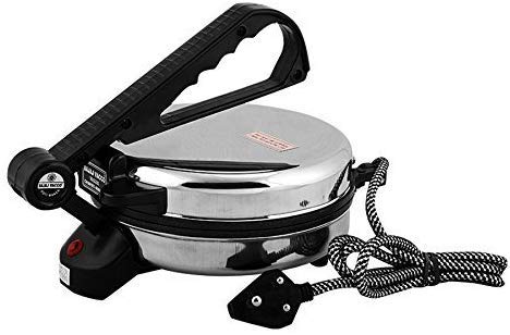 BAJAJ VACCO Go-Ezzee Chapati/Roti/Khakhra Maker C-02 Wattage 900, Stainless Steel, Black, 900w