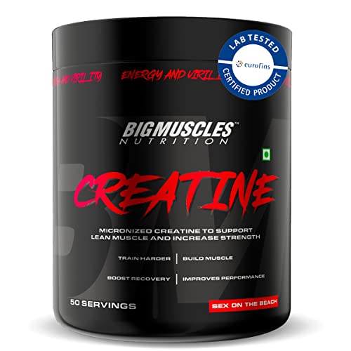 Bigmuscles Nutrition Creatine Powder [50 Servings] | Micronized Creatine Monohydrate to Support Lean Muscle Repair & Recovery | Increase Strength and Athletic Performance