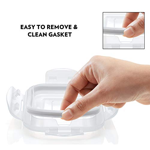 Borosil - Glass Lunch Box Set of 3, 320 ml, Microwave Safe Office Tiffin (12 x 12 x 6.5 cm, Transparent)