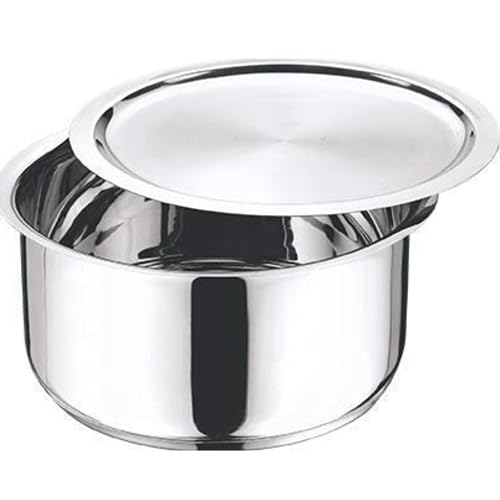 Vinod Stainless Steel 304 Grade - Tope/Patila/Topiya/Tapeli with Lid - Diameter 22 cm,Capacity 4 Litre,Multipurpose,Induction and Gas Stove Friendly,2 Year Warranty,Silver
