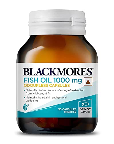 Blackmores Odourless Omega 3 Fish Oil 1000mg  - Pack of 30 Capsules for Men and Women