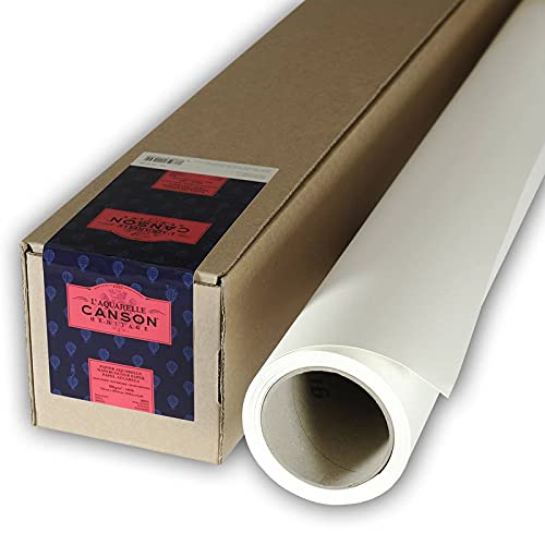 Canson Héritage Cotton 300 GSM Hot Pressed 1.52 x 4.575 M Paper Roll(White, 1 Roll)
