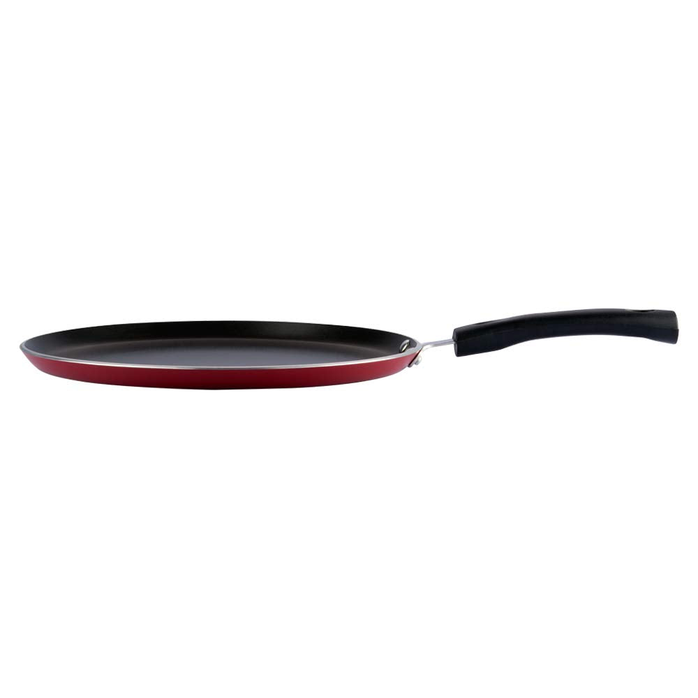 Vinod Zest Aluminium Non Stick Dosa Omni Tawa - 25cm | 4mm Extra Thick | 3 Layer Ceramic Coat | Bakelite Handle | Toxin Free | Gas Base - 1 Year Warranty