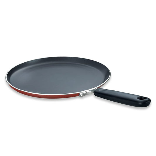 TTK Prestige OMG DLX Omni Induction Base Non-Stick Aluminium Tawa, 280mm, Red