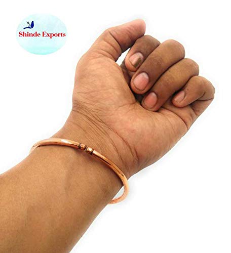 SHINDE EXPORTS Pure Copper Kada/Bracelet for Men and Women. (4 MM Plain kada)