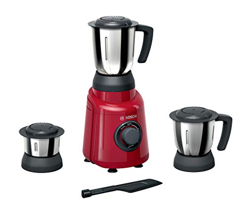 Bosch TrueMixx Joy Mixer Grinder 500 Watt, Red, 3 Jars - MGM2133RIN