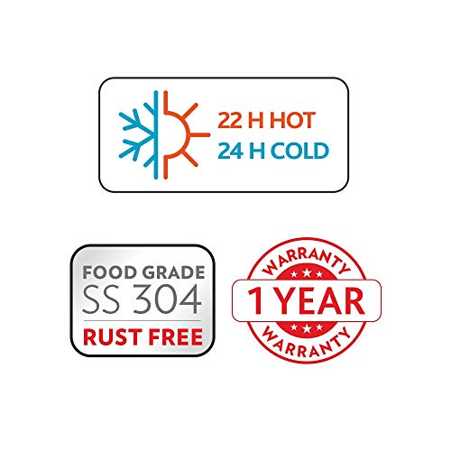 Borosil Hydra Trek Water Bottle, Stainless Steel Water Bottles, Vacuum Insulated Flask Bottles, 700 ml, Black (Black)