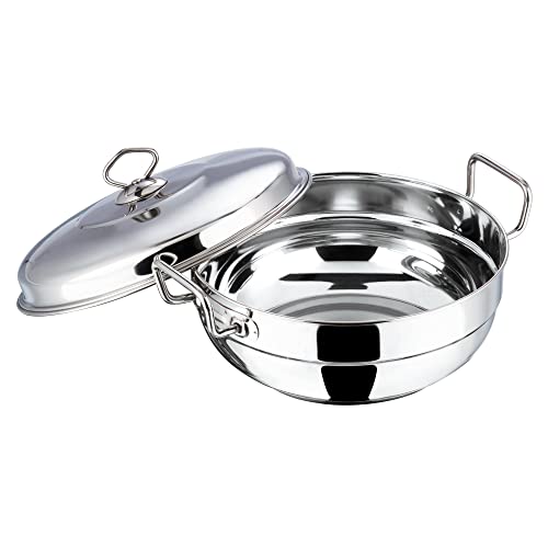 Vinod Stainless Steel 6 pcs Multi Kadai with Stainless Steel Lid, 2 Idli Plates, 2 Dhokla Plates and 1 Patra Plate - Silver (Induction and Gas Stove Friendly), 2 Years Warranty