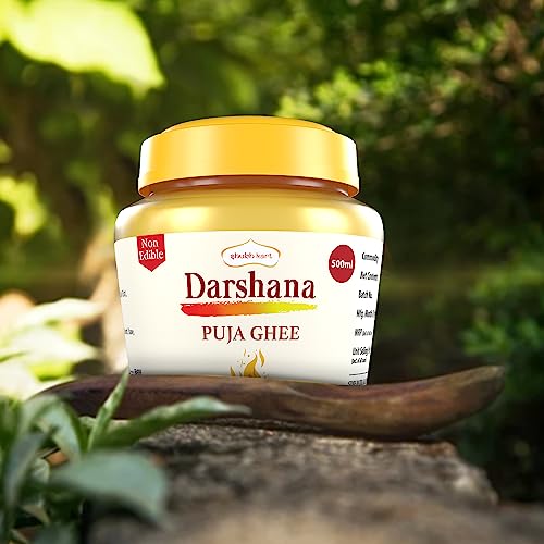 Shubhkart Darshana Puja Ghee - 500 ML for Daily Puja, Festivals| Puja Deepam Oil (Ghee for Pooja) Puja Ghee for Diya or lamp and Wicks or Batti | Rich in Aroma - 500ml Jar Pack | Non-Edible