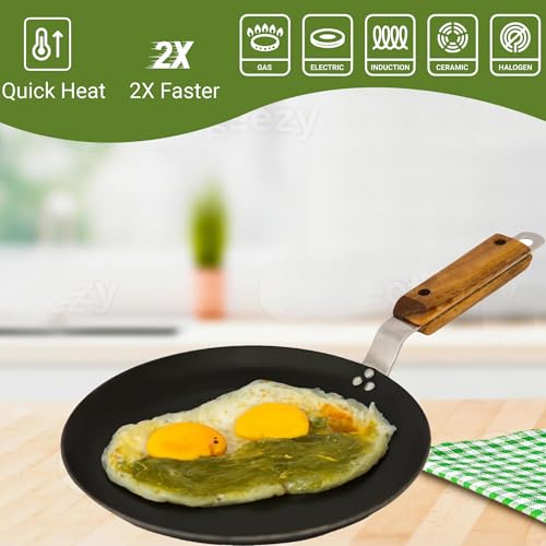 30.48 cm Wooden Handle Iron Concave Tawas, Roti Tawas, and Dosa Tawas