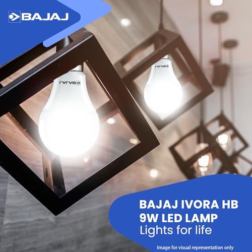 Bajaj Ivora Hb Led Lamp 9W Cdl Cool Daylight B22D|Energy Efficient|Environment Friendly|Ir,Uv Free|3.5 Kv Surge Protection|Led Bulb For Home|(Pack Of 4)|1 Yr Warranty