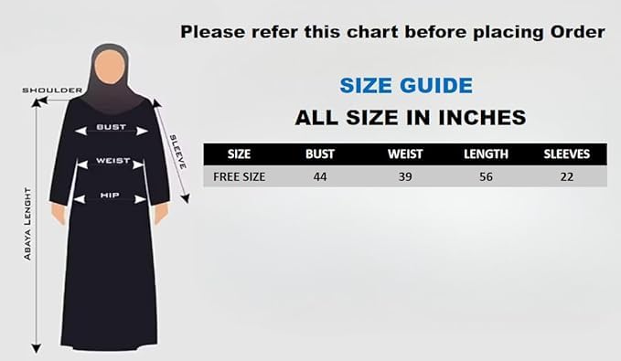 Stylish Embroidered Black Burqa for Women, Dubai Style