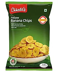 12x Chheda's - Yellow Banana Chips - Banana Wafers - Crispy Chips - Tasty Yummy Snacks - 300 Gm Pack of 12