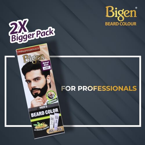 Bigen Professional Beard colour B103 Dark Brown| Leaves no Stains, 40g+40g