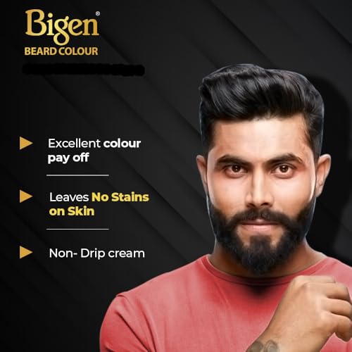 Bigen Men's Beard Color, 40g - Brownish Black B102 (Pack of 1)