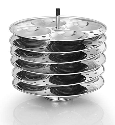Thangam Stainless Steel Idli Maker Non Stick Idly Cooker/Steamer, Silver (Silver(6 Plates))