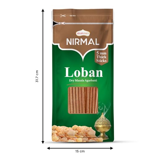 Shubhkart Nirmal Loban Dry Masala Agarbatti Zipper 125gms - 5mm Thick Sticks | Special Long Lasting Agarbatti for Puja, Havan, Rituals | Pooja Room Items for Aromatic Environment (Pack of 2)