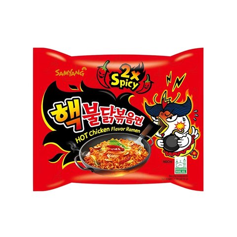 25x Samyang 2x Spicy Ramen Instant Noodles - Hot Chicken Flavour - Pack of 25 - 140 g each