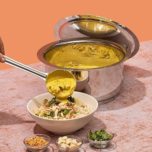 Vinod Stainless Steel 304 Grade - Tope/Patila/Topiya/Tapeli with Lid - Diameter 22 cm,Capacity 4 Litre,Multipurpose,Induction and Gas Stove Friendly,2 Year Warranty,Silver