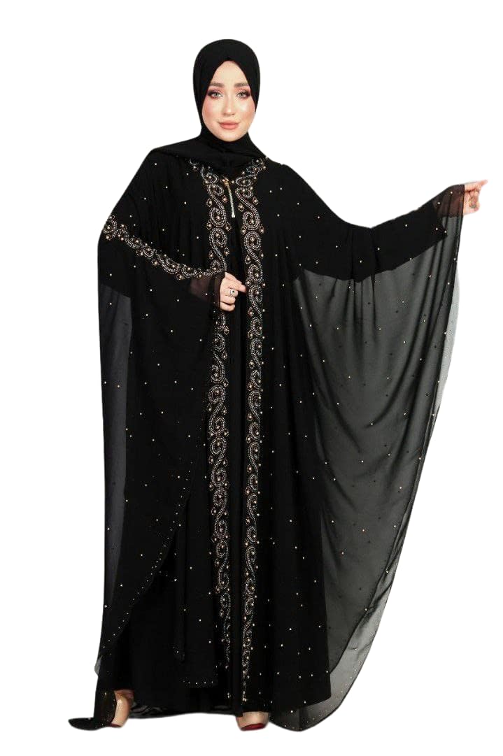 Arabian White Stone Burqa Free Size (Fits Up to 60kg Body Weight) - Modest Wear