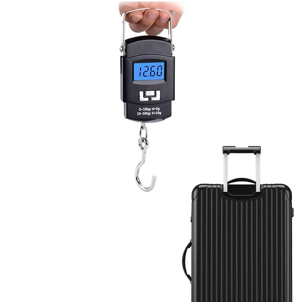 Waico Portable Electronic Weighing Scale | Digital Led Screen with Metal Hook | Weight Machine for Travel Luggage, Baggage 50 kg Weighing