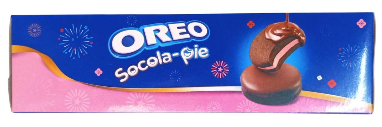 Cadburys OREOS Socola-Pie Special Edition Features a Strawberry-Flavored Marshmallow Sandwiched Between Oreos Cookie Pieces, all Coated In Rich Chocolate 6 Pack 168g (Vietnam)