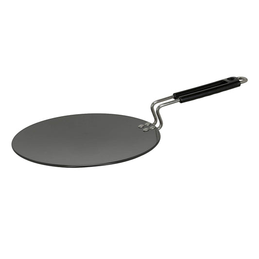 Vinod Black Pearl Hard Anodised Tawa - 22 cm | 4.25mm Thickness | Metal Spoon Friendly | Riveted Sturdy Handle | Long Lasting Roti, Paratha Tawa | 2 Year Warranty | Toxin Free