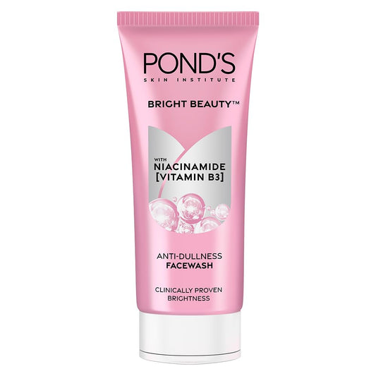 4x POND's Bright Beauty Anti-Dullness & Brightening Facewash With Niacinamide | For Glass-Skin Like Shine And With 4X Visibly Brighter Skin, 100Gm each - Pack of 4