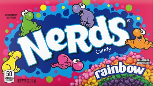 8x Nerds Wonka Rainbow Nerds Candy, 141g each, Mixed Fruit - Pack of 8