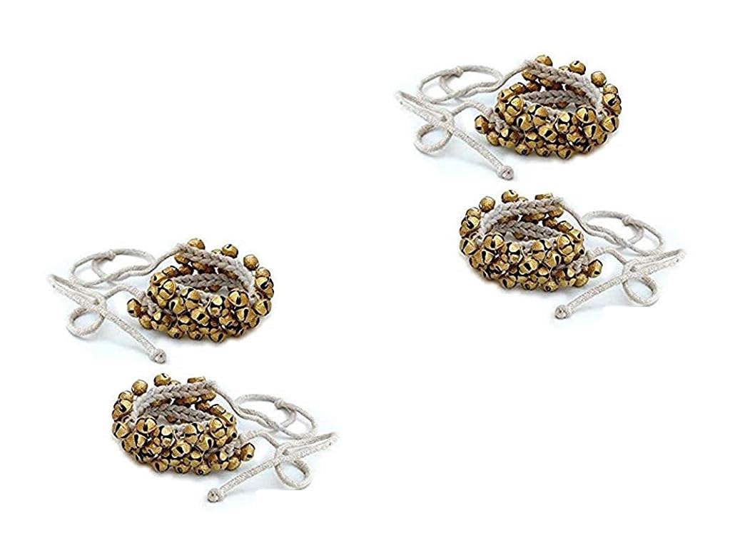 UAPAN Brass Ghungroo White cotton string Bells (1.6 CM, 25+25, Pair, pack of 2 pair)