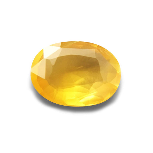Akshita gems 7.25 Ratti - 6.45 Carat Ceylone Yellow Sapphire Gemstone Original Certified Pukhraj Stone Natural for Men & Women
